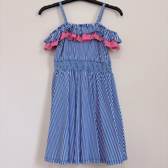 Epic Threads Blue Striped ruffle trim sleeveless pullover dress - Picture 4 of 16